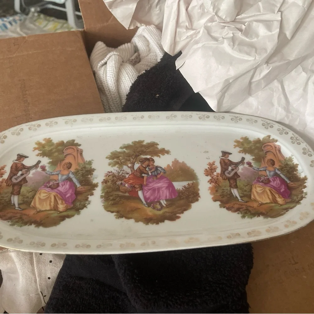 Vintage Decorative Plate with Pastoral Scenes - Picture 1 of 1
